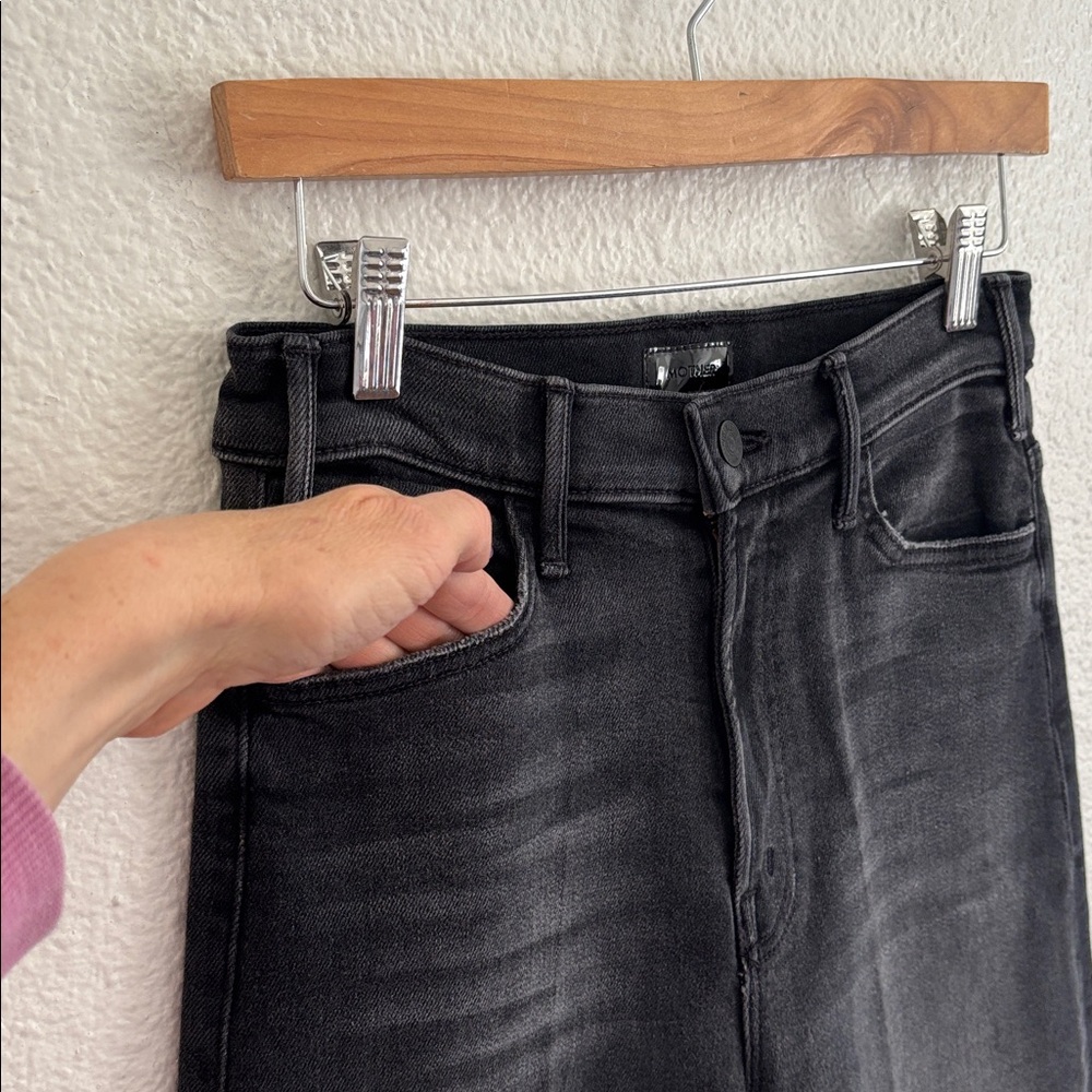 Mother Lil Hustler Roller Sneak Jeans Not Today Satan Wide Leg Denim Size 28 - Picture 7 of 16